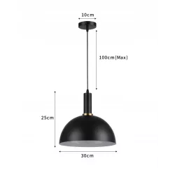 LAMPA WISZĄCA SUFITOWA E27 ŻYRANDOL LOFT NOWOCZESNA CZARNA okrągła-5904703016465