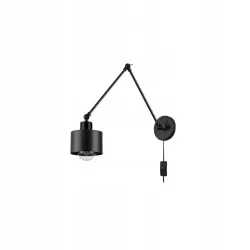 Kinkiet Lampa Pojedyncza 1xE27 Ruchoma z Wysięgnikiem ELZA czarna-5904703016557