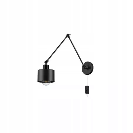 Kinkiet Lampa Pojedyncza 1xE27 Ruchoma z Wysięgnikiem ELZA czarna-5904703016557