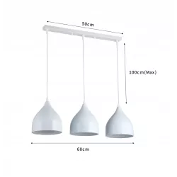 Lampa sufitowa wisząca żyrandol LED 3x E27 oprawa LOFT biała-5904703016328