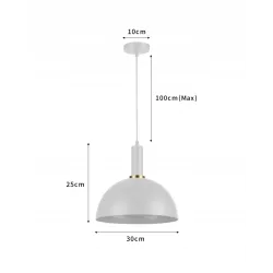 LAMPA WISZĄCA SUFITOWA E27 ŻYRANDOL LOFT NOWOCZESNA BIAŁA-5904703016342