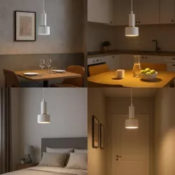 LAMPA WISZĄCA SUFITOWA E27 ŻYRANDOL LOFT NOWOCZESNA BIAŁA-5904703016427
