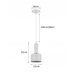 LAMPA WISZĄCA SUFITOWA E27 ŻYRANDOL LOFT NOWOCZESNA BIAŁA-5904703016427