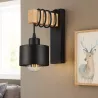 Kinkiet ścienny ruchomy E27 lampa wewnętrzna ścienna DREWNO LED czarny-5904703016441