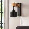 Kinkiet ścienny ruchomy E27 lampa wewnętrzna ścienna DREWNO LED czarny-5904703016441