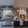 Lampa Sufitowa Wisząca żyrandol 3x E27 LOFT NOWOCZESNA biała skandynawska-5904703016472