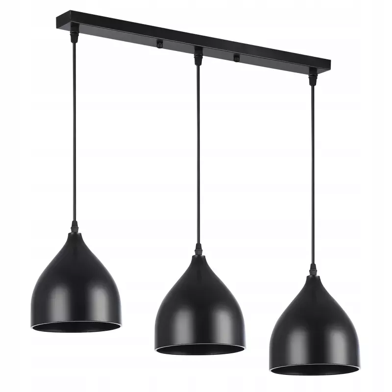 Lampa sufitowa wisząca żyrandol LED 3x E27 oprawa LOFT czarna-5904703016502