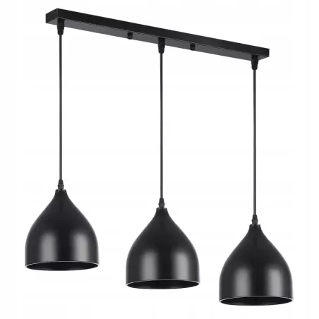 Lampa sufitowa wisząca żyrandol LED 3x E27 oprawa LOFT czarna-5904703016502