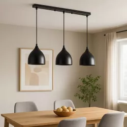 Lampa sufitowa wisząca żyrandol LED 3x E27 oprawa LOFT czarna-5904703016502