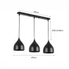 Lampa sufitowa wisząca żyrandol LED 3x E27 oprawa LOFT czarna-5904703016502