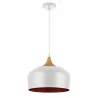 LAMPA WISZĄCA SUFITOWA E27 ŻYRANDOL LOFT NOWOCZESNA biała ZŁOTA drewno-5904703016533