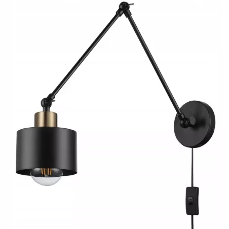Kinkiet E27 LED Elza wysięgnik x1 czarny+miedź-5904703016540