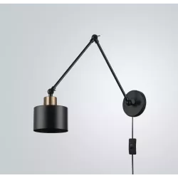 Kinkiet E27 LED Elza wysięgnik x1 czarny+miedź-5904703016540