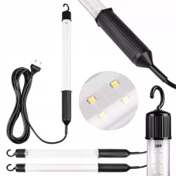 Lampa LED warsztatowa latarka świetlówka 230V z przewodem hak na kablu 5m-5904703017271