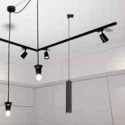 LVT Lampa Wisząca Keon do Szyny 1-Fazowej GU10 Czarny Mat 1m IP20 Max 35W-5904703016588