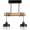 Lampa sufitowa wisząca żyrandol LED 2x E27 oprawa LOFT Drewniana szklana-5904703018469