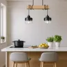Lampa sufitowa wisząca żyrandol LED 2x E27 oprawa LOFT Drewniana szklana-5904703018469