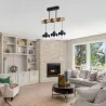 Lampa sufitowa wisząca żyrandol LED 3x E27 oprawa LOFT DREWNO szklana-5904703018476