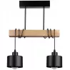 Lampa sufitowa wisząca żyrandol oprawa Drewniana LED E27 LOFT czarna-5904703018407