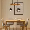 Lampa sufitowa wisząca żyrandol oprawa Drewniana LED E27 LOFT czarna-5904703018407