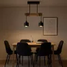 Lampa sufitowa wisząca żyrandol oprawa Drewniana LED E27 LOFT czarna-5904703018407