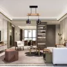 Lampa sufitowa wisząca żyrandol oprawa Drewniana LED E27 LOFT czarna-5904703018407
