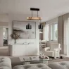 Lampa sufitowa wisząca żyrandol oprawa Drewniana LED E27 LOFT czarna-5904703018407