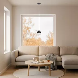 Lampa sufitowa wisząca żyrandol LED E27 oprawa szklana czarna-5904703018452