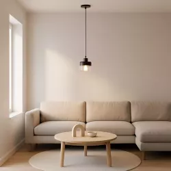 Lampa sufitowa wisząca żyrandol LED E27 oprawa szklana czarna-5904703018452