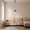 Lampa sufitowa wisząca żyrandol LED E27 oprawa szklana czarna-5904703018452