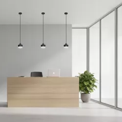 Lampa sufitowa wisząca żyrandol LED E27 oprawa szklana czarna-5904703018452