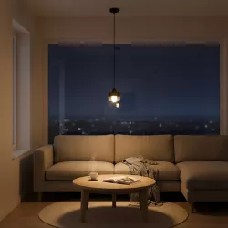 Lampa sufitowa wisząca żyrandol LED E27 oprawa szklana czarna-5904703018452