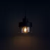Lampa sufitowa wisząca żyrandol LED E27 oprawa szklana czarna-5904703018452