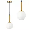 Lampa sufitowa wisząca żyrandol szklana kula e27 LOFT 100cm złoty biały-5904703022831