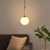 Lampa sufitowa wisząca żyrandol szklana kula e27 LOFT 100cm złoty biały-5904703022831