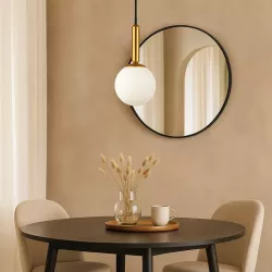 Lampa sufitowa wisząca żyrandol szklana kula e27 LOFT 100cm złoty biały-5904703022831