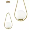 Lampa sufitowa wisząca żyrandol szklana kula e27 LOFT 103cm złoty biały-5904703022855