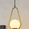 Lampa sufitowa wisząca żyrandol szklana kula e27 LOFT 103cm złoty biały-5904703022855