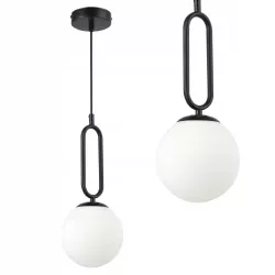 Lampa sufitowa wisząca żyrandol szklana kula e27 LOFT 100cm czarna-5904703022893