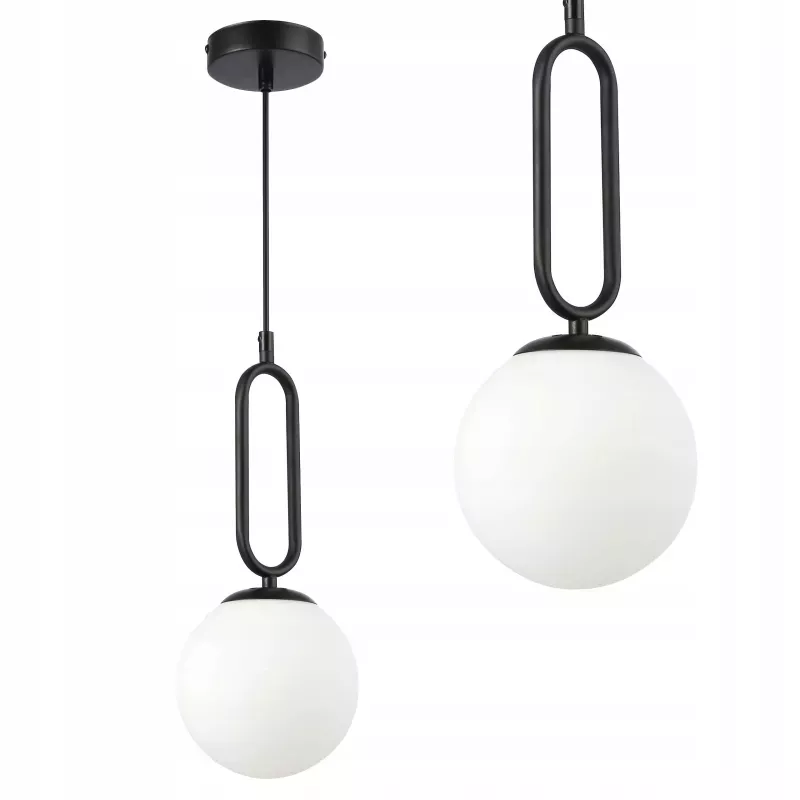 Lampa sufitowa wisząca żyrandol szklana kula e27 LOFT 100cm czarna-5904703022893