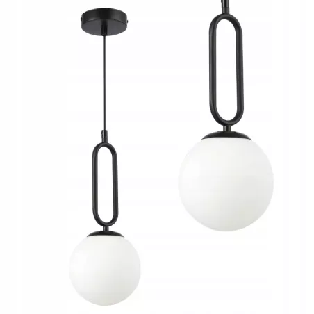 Lampa sufitowa wisząca żyrandol szklana kula e27 LOFT 100cm czarna-5904703022893
