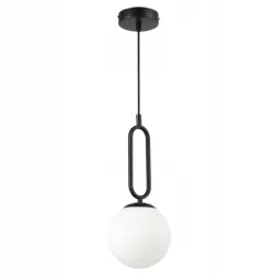 Lampa sufitowa wisząca żyrandol szklana kula e27 LOFT 100cm czarna-5904703022893