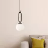 Lampa sufitowa wisząca żyrandol szklana kula e27 LOFT 100cm czarna-5904703022893