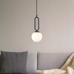 Lampa sufitowa wisząca żyrandol szklana kula e27 LOFT 100cm czarna-5904703022893