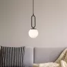 Lampa sufitowa wisząca żyrandol szklana kula e27 LOFT 100cm czarna-5904703022893