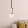 Lampa sufitowa wisząca żyrandol szklana kula e27 LOFT 100cm złoty biały-5904703022909