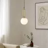 Lampa sufitowa wisząca żyrandol szklana kula e27 LOFT 100cm złoty biały-5904703022909