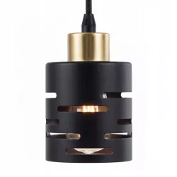Lampa sufitowa wisząca żyrandol nad stół do kuchni 3x E27 loft czarna-5904703023173