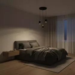 Lampa sufitowa wisząca żyrandol nad stół do kuchni 3x E27 loft czarna-5904703023173