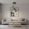 Lampa sufitowa wisząca żyrandol nad stół do kuchni 3x E27 loft czarna-5904703023173